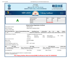 MSME Udyog Certificate